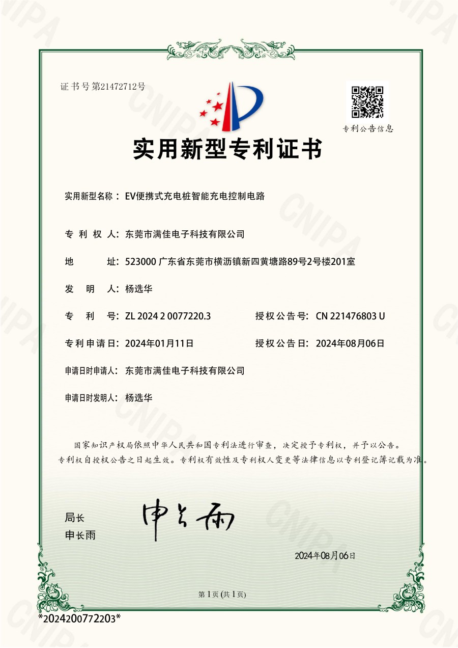 实用新型专利证书(图1)